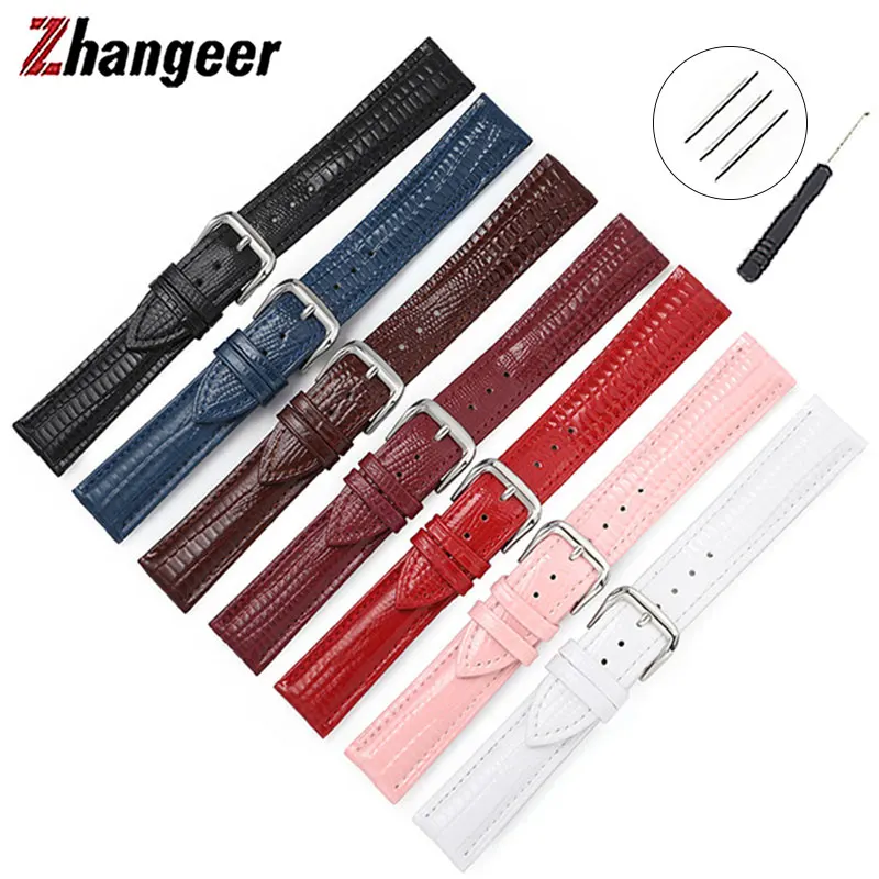 Lizard pattern Watch Straps For Men Women Watchband 12mm 14mm 16mm 18mm 20mm 22mm Universal Wrist Band Bracelet Belt Accessories
