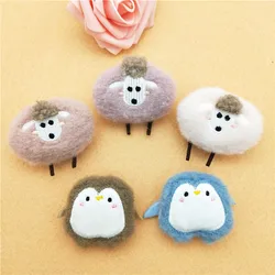 10 pz/lotto peluche cartone animato farcito pecora pinguino patch Appliques per bambino calzino accessori per cucire fai da te Clip di capelli decorazione