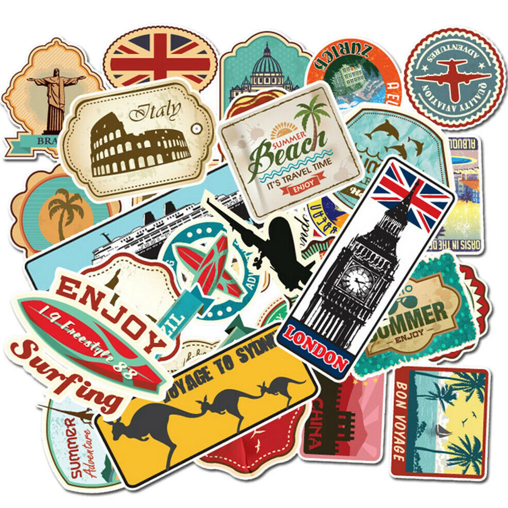 ロット100ランダムビニールラップステッカー爆弾荷物デカールdopeステッカー