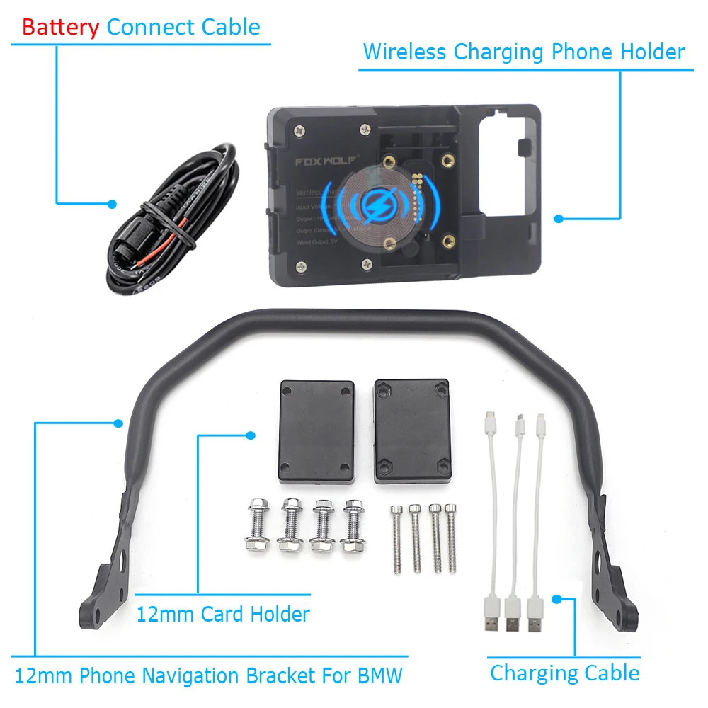 Supporto GPS In Lega Di Alluminio Per Moto - Compatibile Con BMW S1000XR, R1200GS, R1250GS E Honda CRF1000L Africa Twin