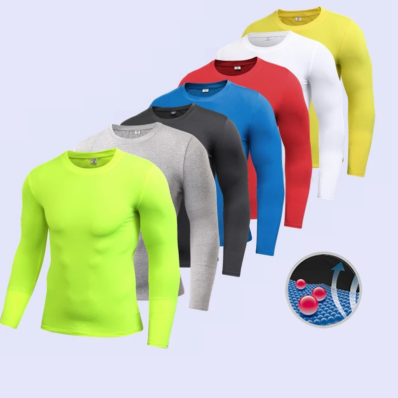 2021 Rashgard Running T-shirt Comfortable Mens Compression Under Base Layer Top Long Sleeve Tights Sports Gym T Shirt Fitness