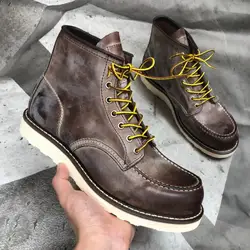 YQ875-Botas de cuero de vaca italiano genuino hechas a mano, botas de jinete con ribete Goodyear, duraderas, de alta calidad, color rojo Tornado, talla 35-50, 3 colores