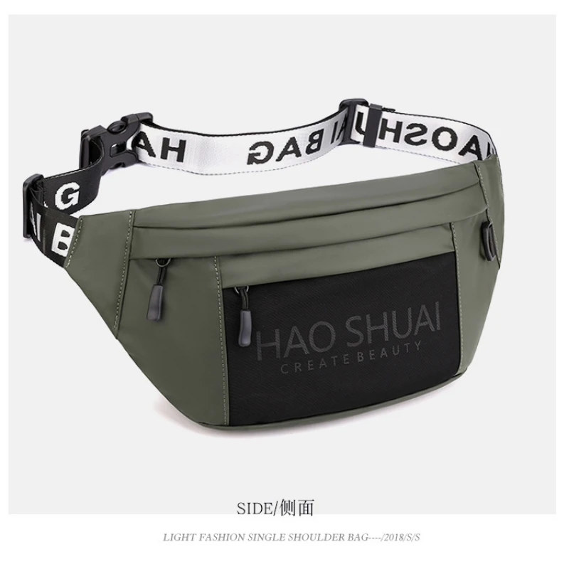 New canvas waist bag messenger small bag thickened tide bag casual fashion chest bag men and women outdoor riding waist bag