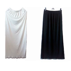 Underskirt Waist Skirt Modal DressLace Petticoat Black & White 27inch