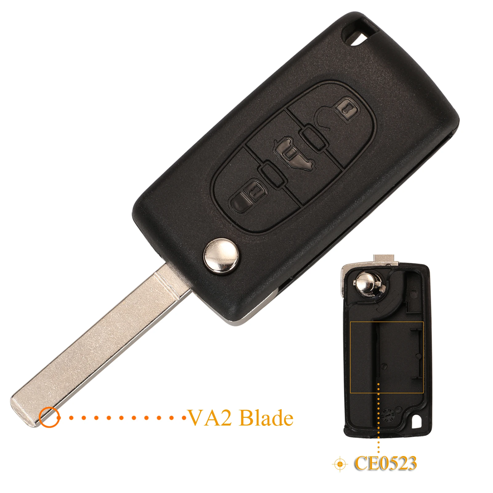Jingyuqin 3 BTN Flip Remote Auto Schlüssel Shell Fall Für Peugeot Partner Expert Für Citroen Berlingo Dispatch Ce 0523 ce 0536 HU83/VA2