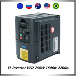 YL Inverter VFD 0.75kw 750W 1.5kw 1500w 2.2kw 2200w 0-600hz single input 3 phase output speed controller for 3 phase motor