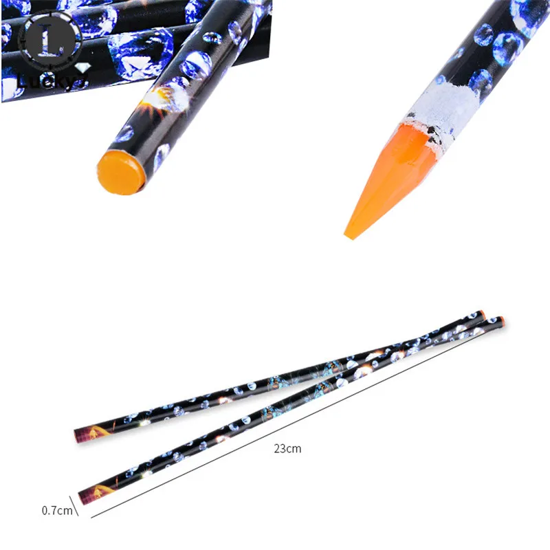 الجملة أقلام التنقيط الخشبية نقطة الحفر القلم لمسمار الفن الراين الأحجار الكريمة قطف أداة الراين اختيار المجوهرات واضع #5