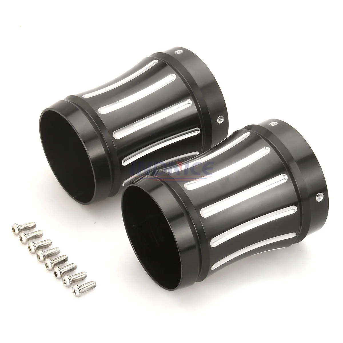 

Black Gauge Series Merge 4'' Mufflers End Caps For Harley Touring FLHX FLHR FLHT FLTR Road King Street Road Glide 86-16