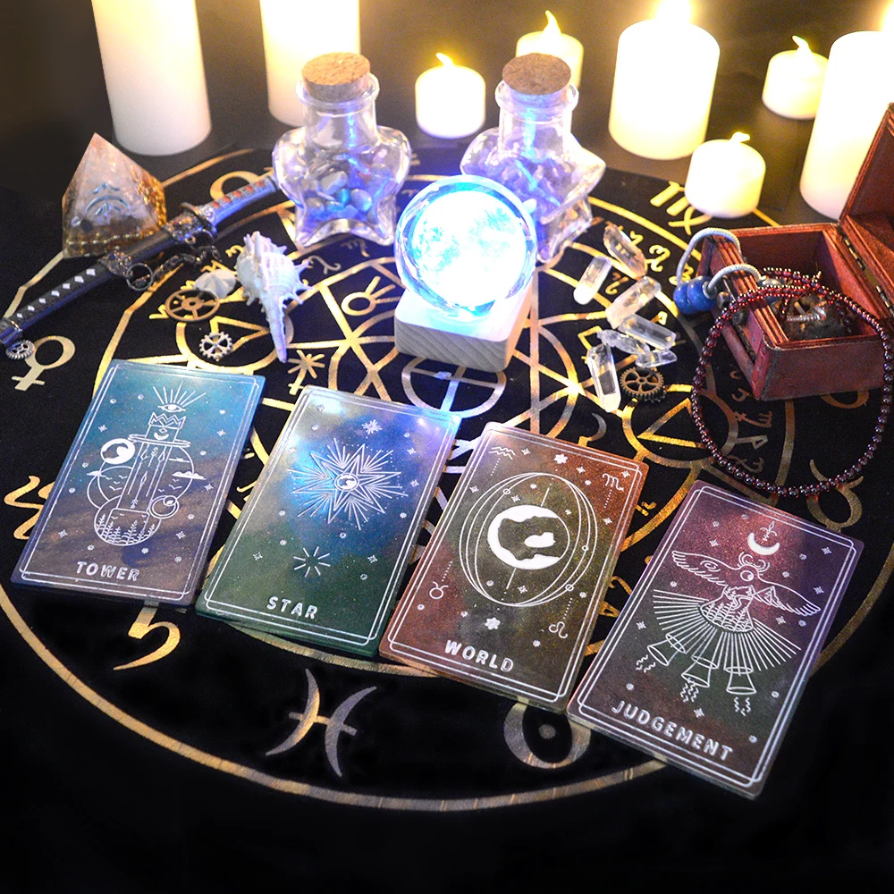 22PCS/Pack DIY Tarot Silicone Resin Mold UV Resin Epoxy Witch Divination Prophecy Crystal Casting Silicon Mould Party Game Craft
