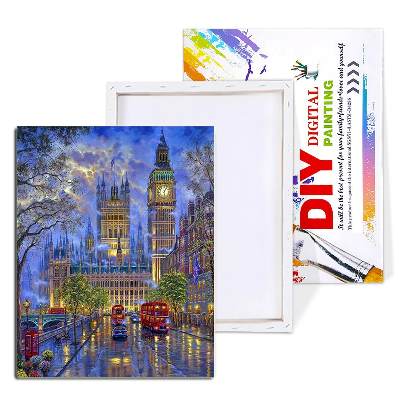 Painting By Numbers Beautiful Diy London Big Ben Oil Paint Acrylic Paint By Number Landscape Coloring Picture For Home Decor Art