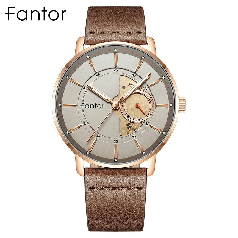 Fantor relogio masculino Top Brand Luxury Men Watch orologio in vera pelle uomo Business Fashion orologio da polso al quarzo da uomo