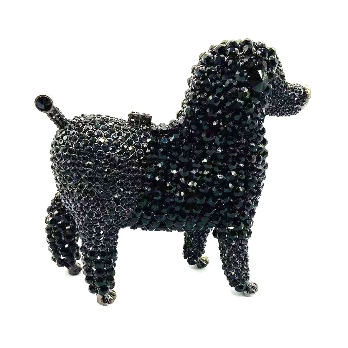 Animal Designer POODLE Luxury Crystal Evening Bags Black Dog Clutch Bags Purse Wedding Bridal Handbags Women Handbags SM97