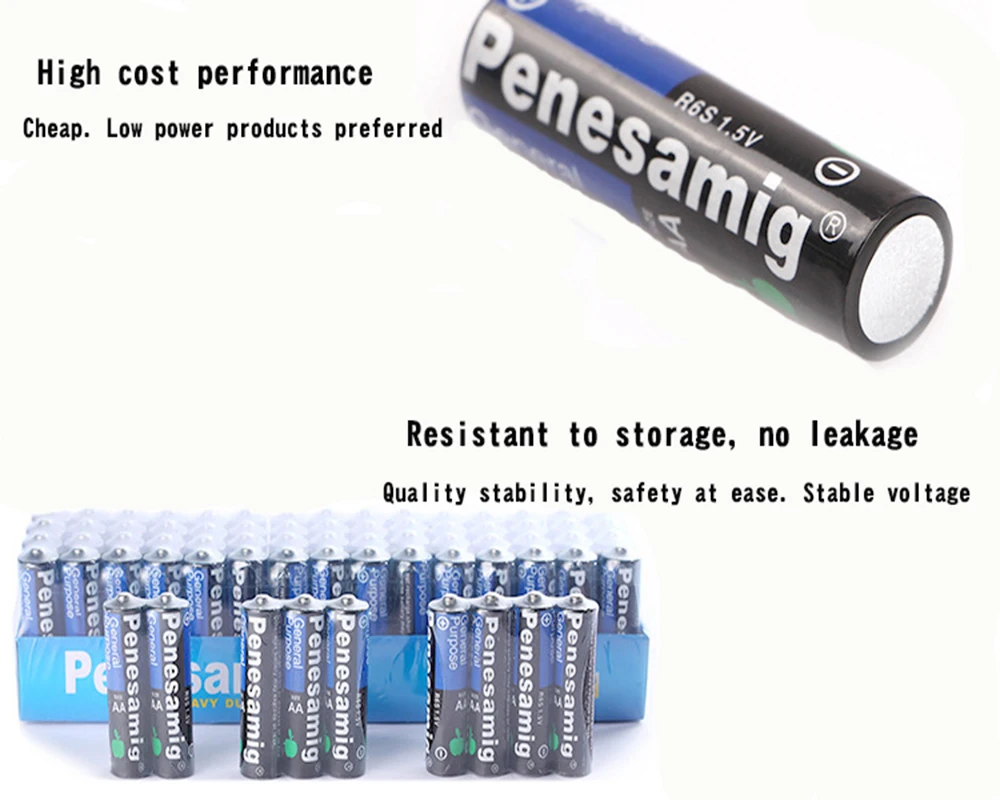 24pcs 1.5V Battery AAA Carbon Dry Batteries Safe Strong Explosion-proof 1.5 Volt AAA Battery UM4 Bateria No Mercury