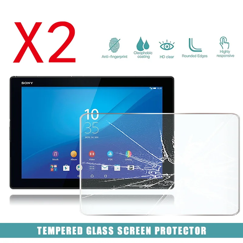 

2Pcs Tablet Tempered Glass Screen Protector Cover for Sony Xperia Z4 Tablet 10.1" Tablet Computer Explosion-Proof Screen