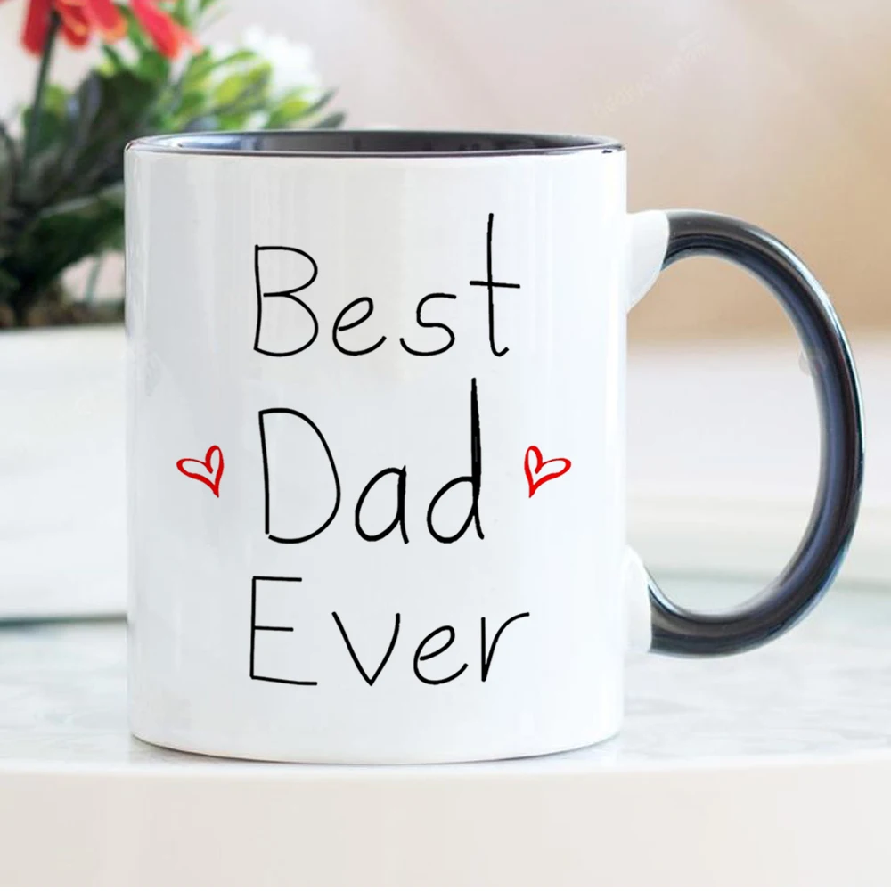 Best Dad Ever Mugs Papa Birthday Gift 11oz Ceramic Father Birthday Travel Beer Mug and Cup