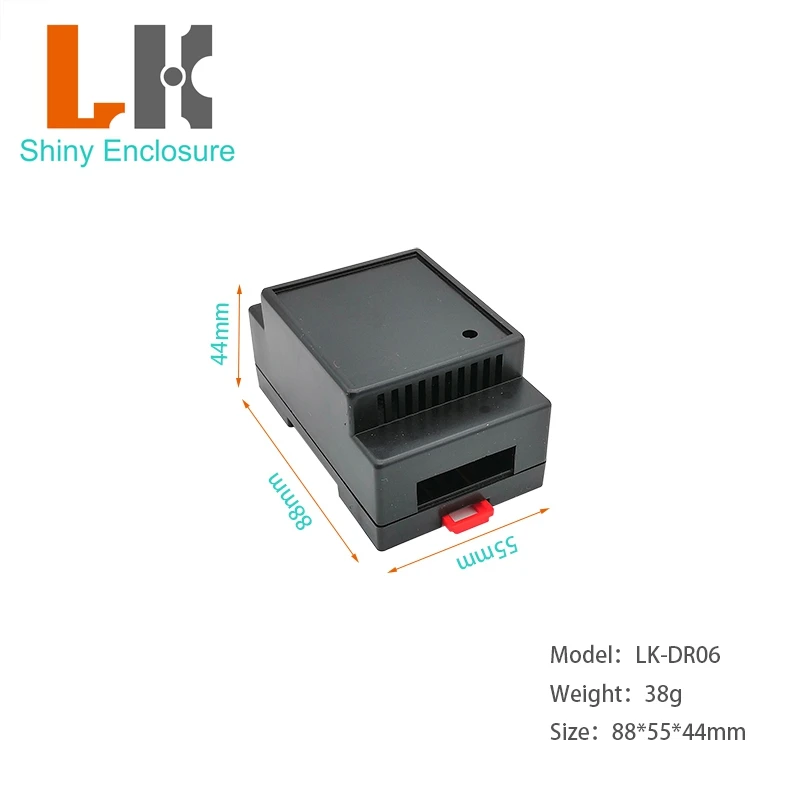 LK-DR06 Electronic Instrument Enclosures Cable Terminal Plastic Din Rail Enclosure Junction Box 88x55x44mm