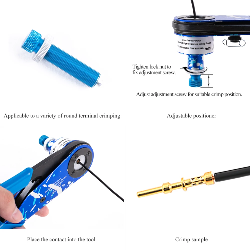 Imagem -04 - Jrready Crimper Ajustável e Uf6-uf25 Crimpador Posiçãoer Universal para Conectores Terminais da Série Han Contatos 1226awg St2144