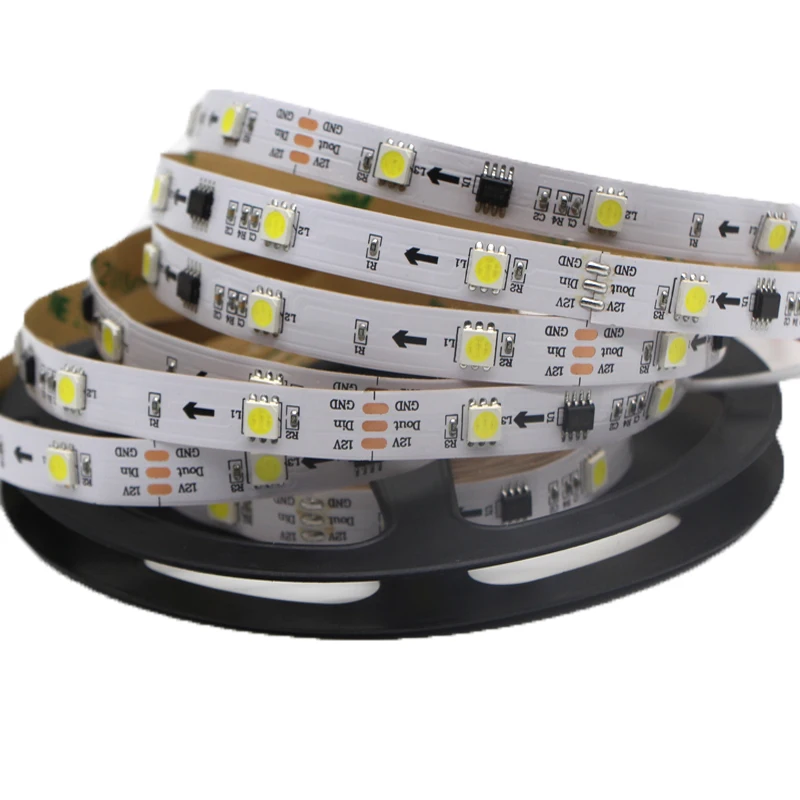 Imagem -03 - Led Pixel Strip Cor Monocromática 5050 Programável Endereçável 30 60 Leds m Externo Grande ic 2811 Controle Led Strip dc 12v Ws2811