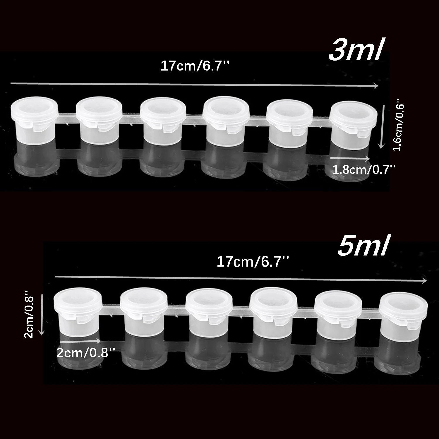 10 Strips 60 Pots Empty Paint Strips Mini Paint Box Arts Crafts Plastic Storage Containers Pigment Container Drawing Accessories