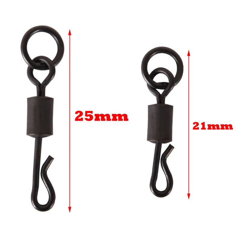 10PCS Carp Fishing Quick Change Swivels pin With Ring Rolling Swivels Clips Swing Snap Connector Rig Fishing Accessories