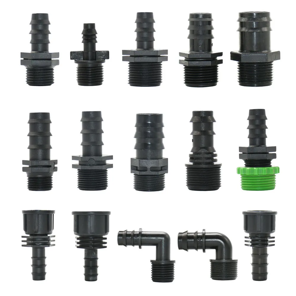 16mm 5/8'' Irrigation Drip Tape Tap Valve Elbow Tee End Plug Thread Lock Connector Garden Watering Pipe Hose Joints