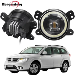 2 X Car Fog Light Assembly LED Halo Ring DRL Angel Eye Fog Daytime Running Lamp 30W 8000LM For Fiat Freemont (345_) 2011-2015
