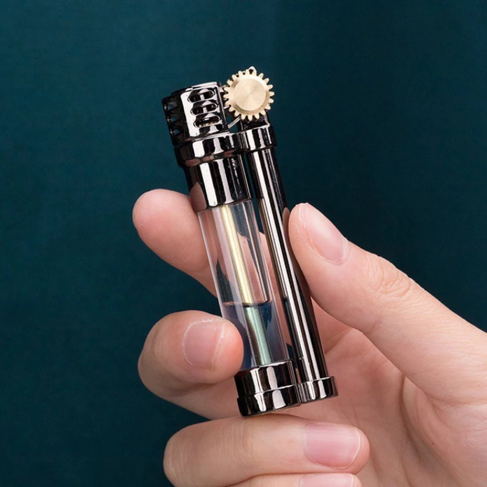 Zorro Vintage Kerosene Lighters Transparent Visual Tank Grinding Wheel Gasoline Lighter Portable Refillable Fuel Flame Lighter