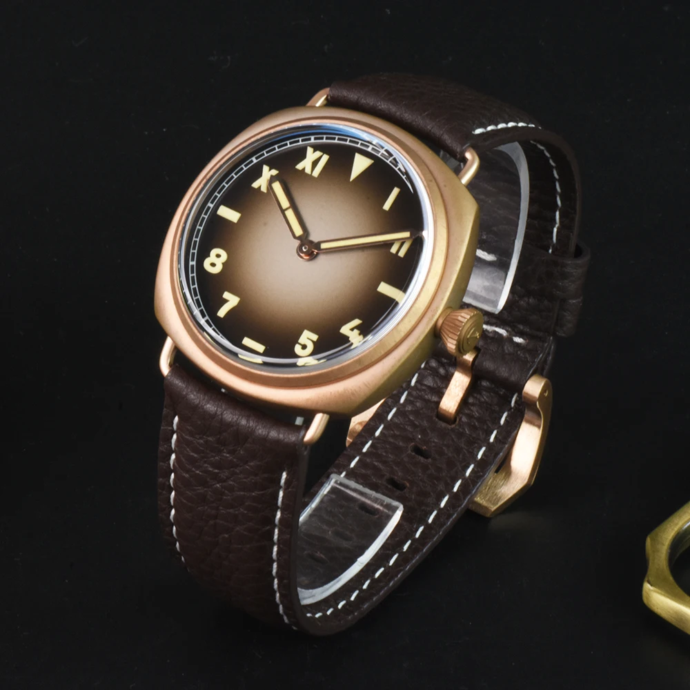 Hruodland Solid Bronze Quartz Men Watches 20ATM Water Resistant Ronda 502 Mov\'t Simple Design Sapphire Crystal Wrist watch Men