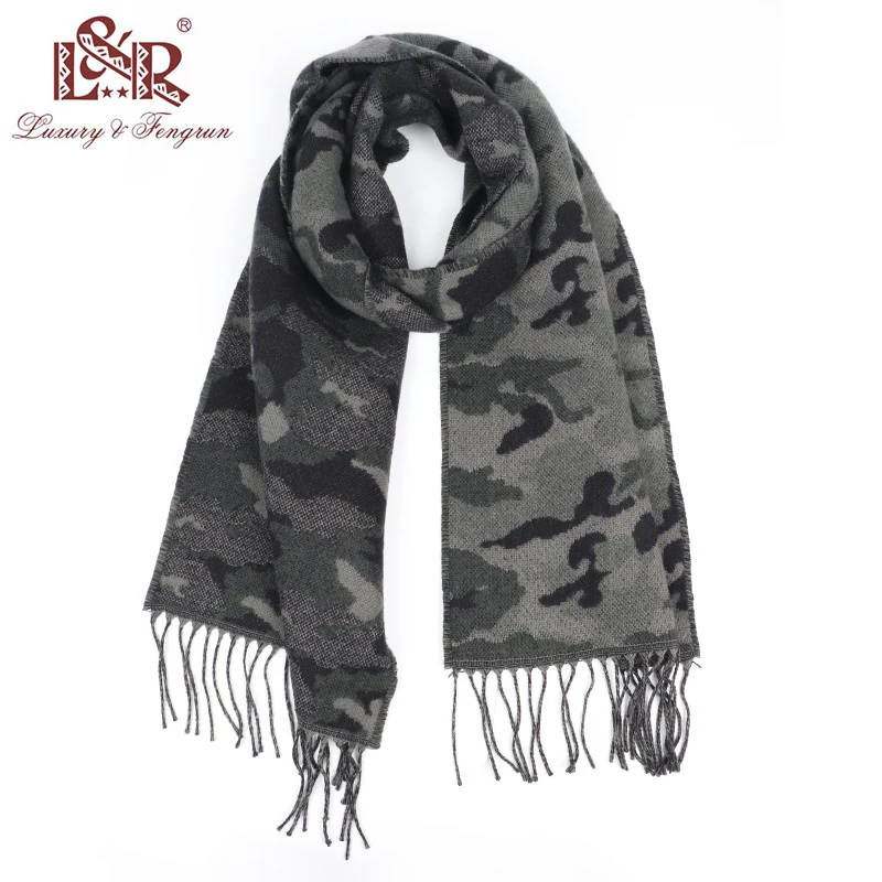 

2022 Winter Cashmere Scarf Women Men Design Warm Pashmina Print Camo Scarves Unisex Shawl Female Decoration Thick Foulard