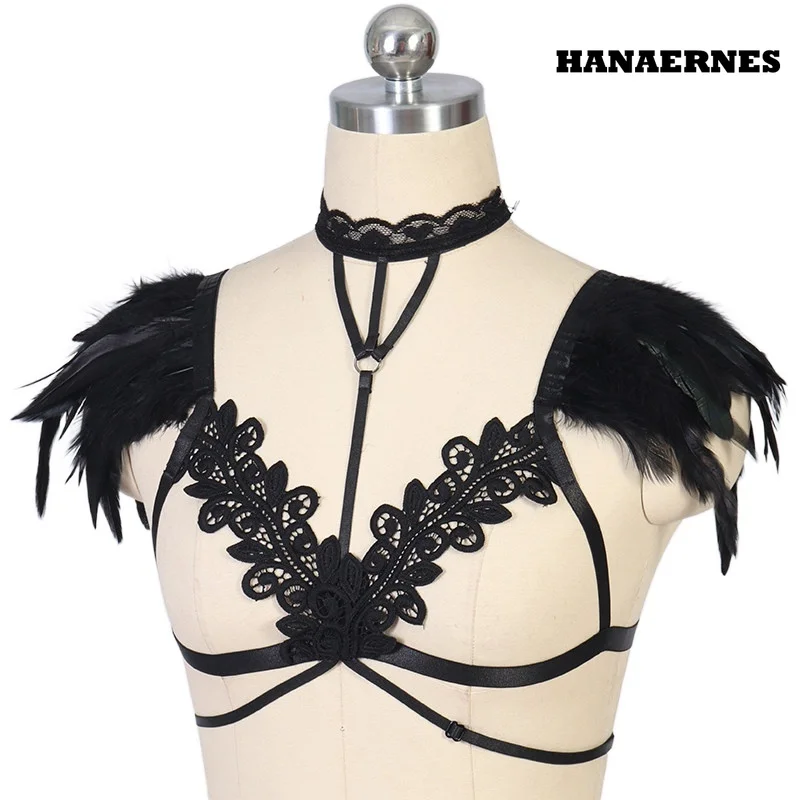 

Women Goth Punk Harness Sexy Lingerie Harness Gothic Top Cage Bra Fetish Rave Wear Bondage Dress Harajuku Body Harness