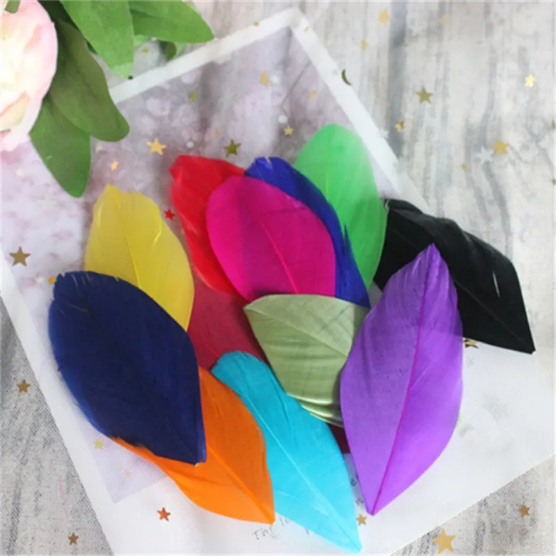 Plumes naturelles d'oie colorées 4-8cm, Plume de cygne pour décoration de maison, bijoux de mariage DIY