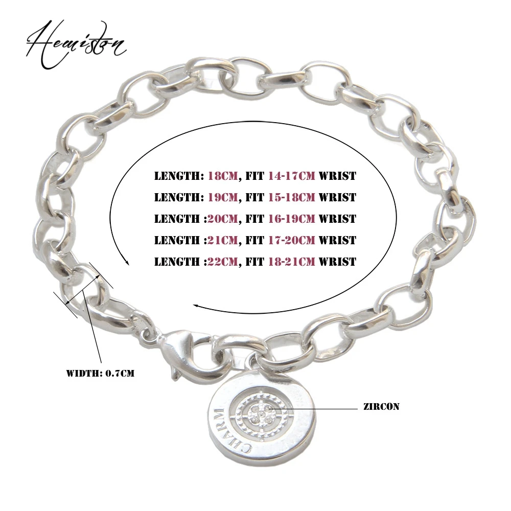 Thomas Basic Charm Bracelet with Circle-clasp Fit TS Charms Club, Plated Fashion Jewelry Gift for Women and Men TS my B632