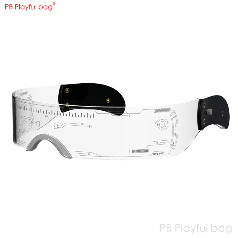 Figlarny worek 2077 okulary cosplay siedem kolorów light-up Creatvie Future technology okulary Hot game cosplay zabawki rekwizyty na przyjęcia AB19