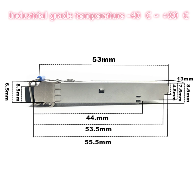 Imagem -06 - Categoria Industrial do Transceptor Industrial4085 Celsius do Módulo Ótico de Sfp Sfp da Fibra da Categoria Industrial de Sfp 10g lc 40 km 1270nm 1330nm