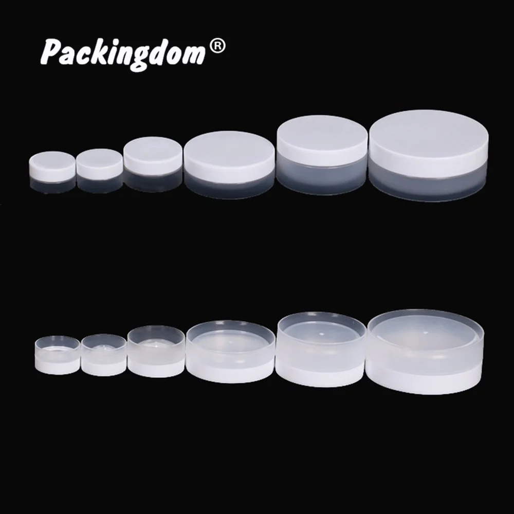 20 шт., пластиковая банка, пустая, прозрачная с белой крышкой