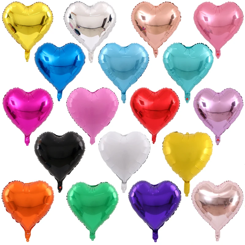 100pcs 18 inch Pearl pink Love Foil Heart Helium Balloons Wedding Birthday Party decor i love you marriage Globos Supplies