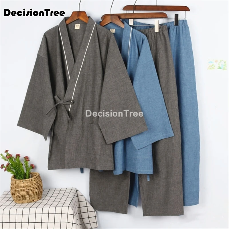 2023 pyjamas men sleepwear japanese kimono pajamas sets shorts homewear bathrobe loose bathrobes v-neck kimono pijama