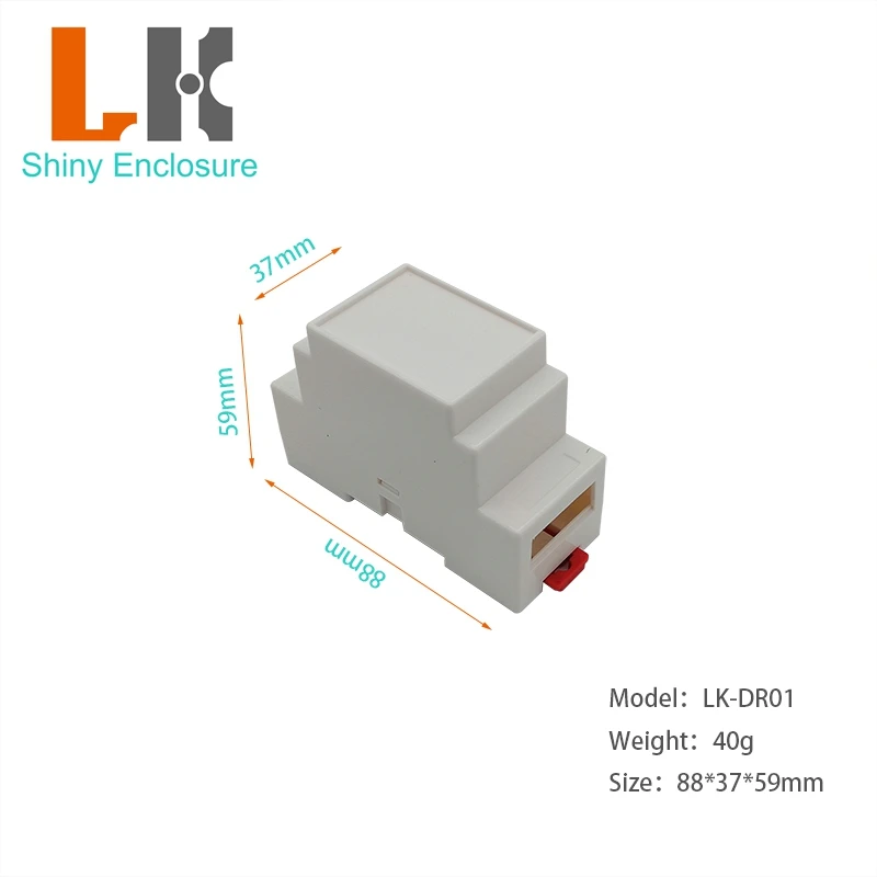 LK-DR01 Din Rail ABS Plastic Project Junction Box Switch Outlet Instrument Housing 88x37x59mm