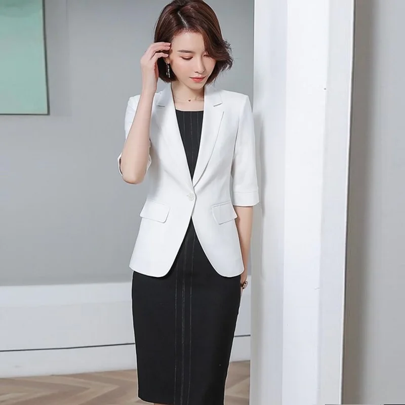 

Elegant Blazer Dress Suit Women Business Work Uniform Office Lady Professional 2 Piece Set Suit Dress Female Fashion 2021 DD2794
