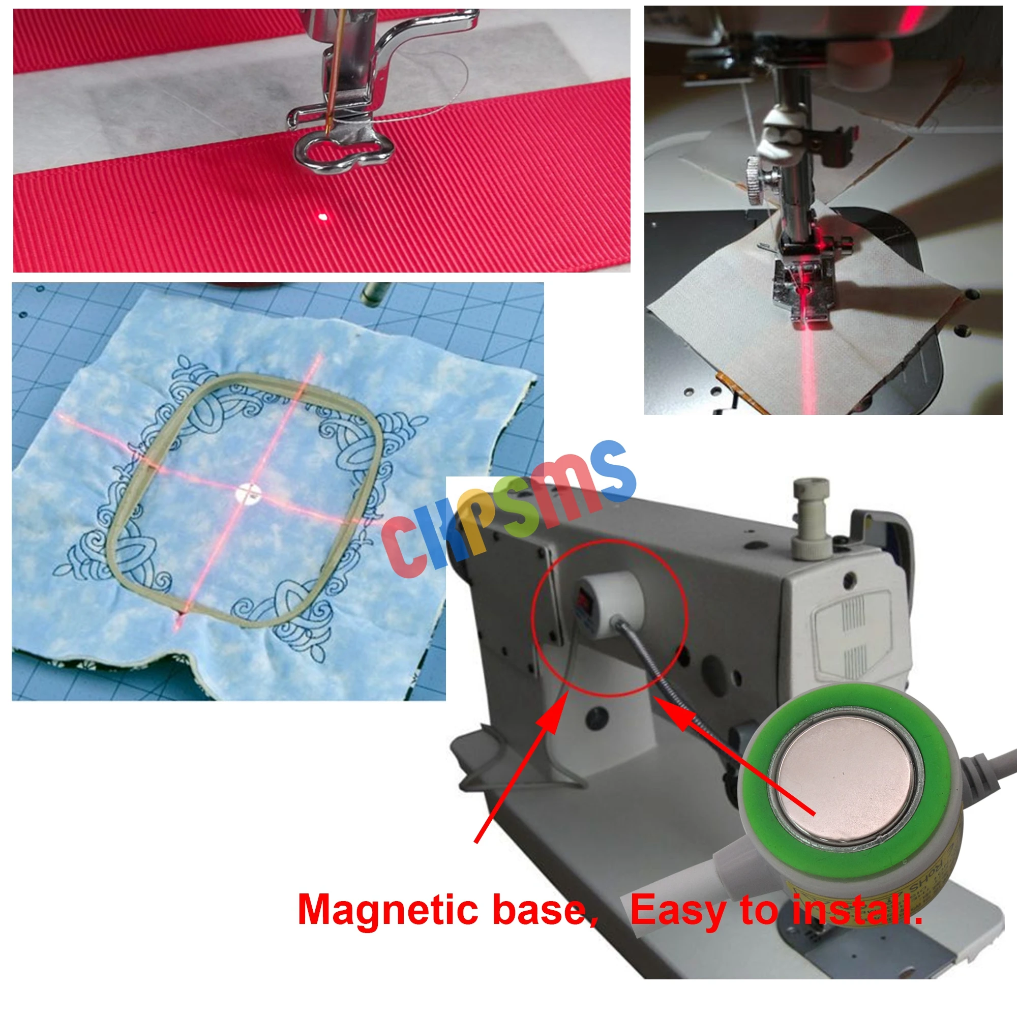 1PCS 220V-240V EU Plug Magnetic base gooseneck Red Positioning Laser Light FOR Sewing & Cutting  Machine