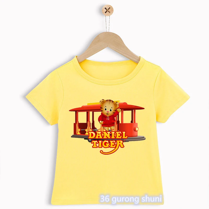 Novelty Design Boys T-Shirts Funny Daniel Tiger’S Neighborhood Cartoon Print Toddler Tshirts Summer Fashion Children’S T Shirts