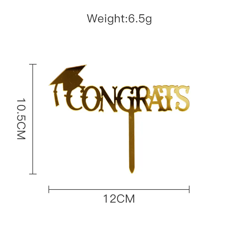 Congrats Выпускной из смолы АБС, ручная работа, торт топпера, с аппликацией в виде Золотой Звезды выпечки торта для Выпускной сезон вечерние кекс украшения 2021