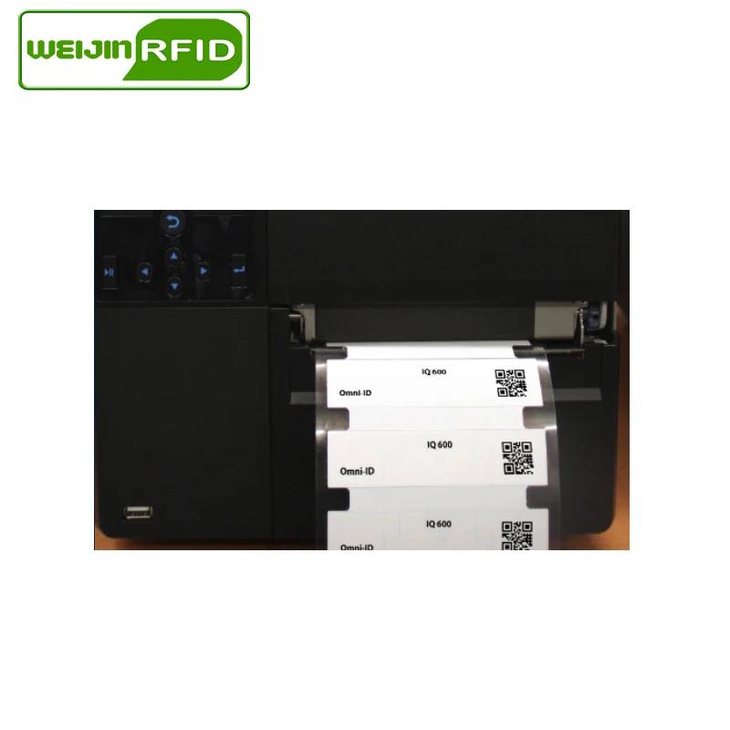 Tag logam fleksibel RFID UHF omni-id IQ600 915m 868mhz Impinj MonzaR6-P 100 buah gratis pengiriman tag RFID pasif sintetis dapat dicetak