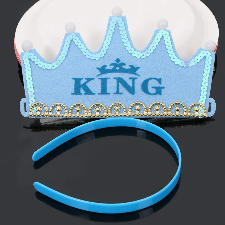 LED Happy Birthday Party Krone Hüte Glow Stirnband König Prinzessin Prinz Baby Dusche Junge Mädchen Kinder Weihnachten Dekorationen Liefert Hüte – Detail 6