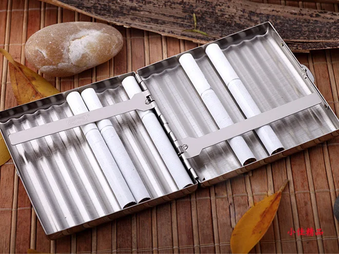 20sticks Capacity Cigarette Case Chrome-plated Men's Pressure-proof Cigarette Case Flip Cover Portable Moisturizing Box