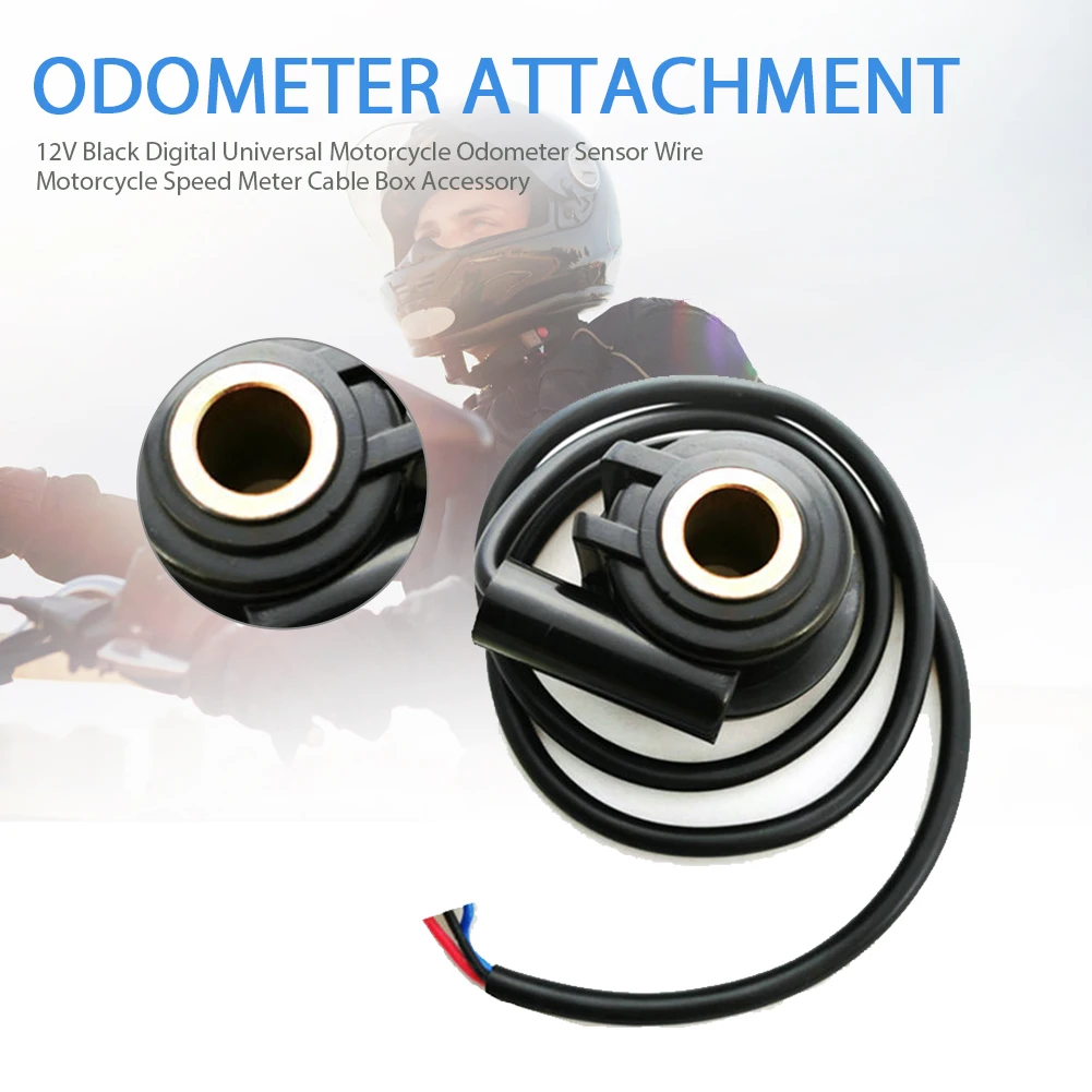 Odómetro Digital Universal para motocicleta, Sensor de Cable, velocímetro, accesorio de caja de Cable, 12V, color negro