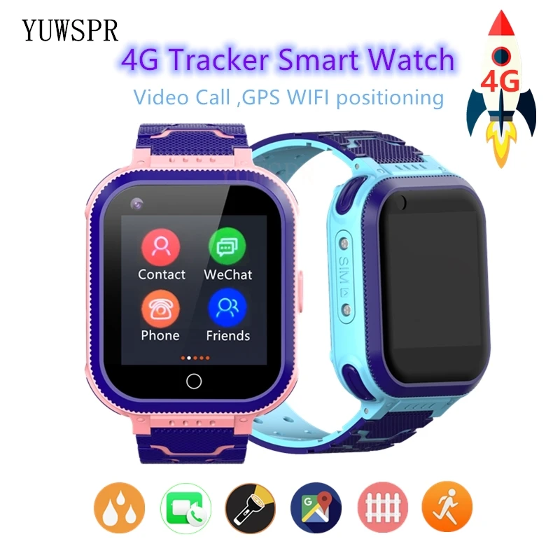 

4G Children Smartwatches GPS Tracker Waterproof Remote Monitoring WIFI GPS LBS Location Video Call Kids Phone Smart Clock T3