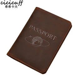 Passport Holder RFID Blocking Genuine Leather on Cover for Passport Bag Multifunctional Travel Air Ticket Leather Case Wallet