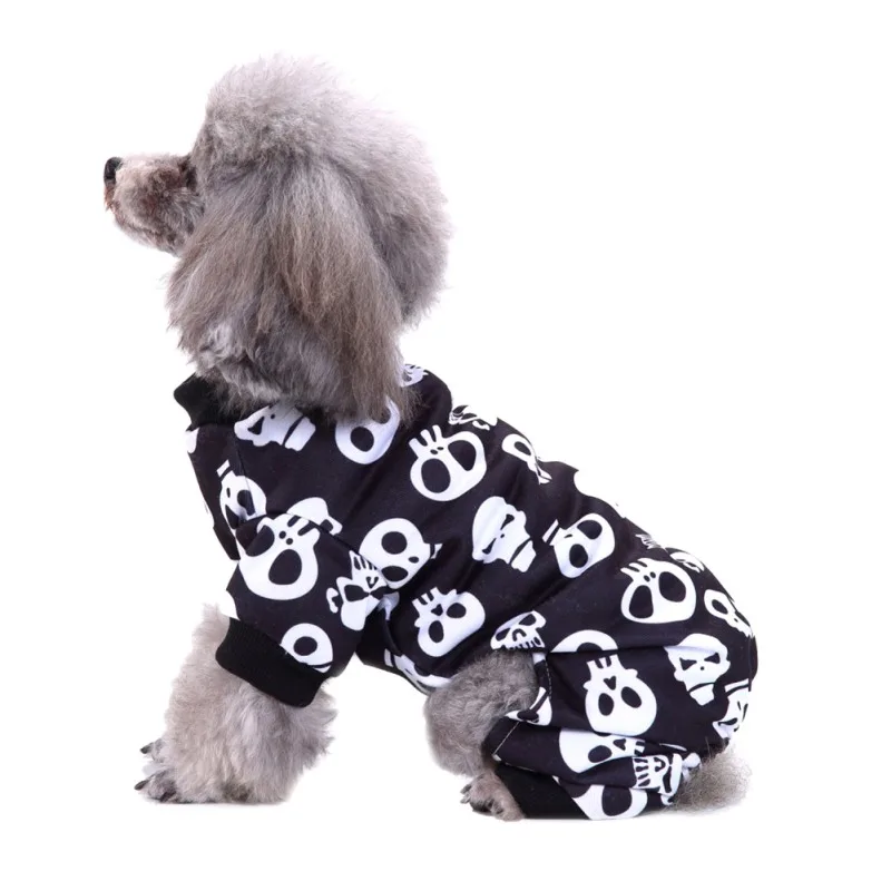 Jumpsuit Skeleton Printed Pattern  Dog Clothes HalloweenCosplay Costume 4 Legged Pajamas Pet Clothing for Small Medium Dog