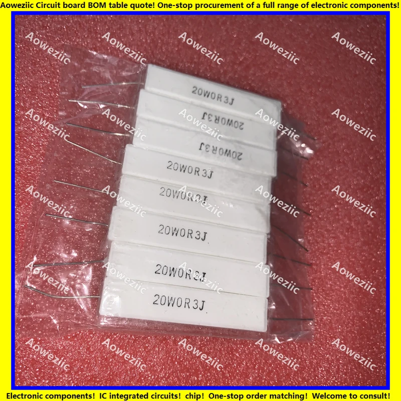 

10Pcs RX27 Horizontal cement resistor 20W 0.3 ohm 20W0.3ΩJ 0.3RJ 20WR3J 20W0R3J Ceramic Resistance precision 5% Power resistance